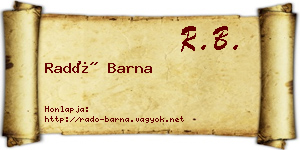 Radó Barna névjegykártya
